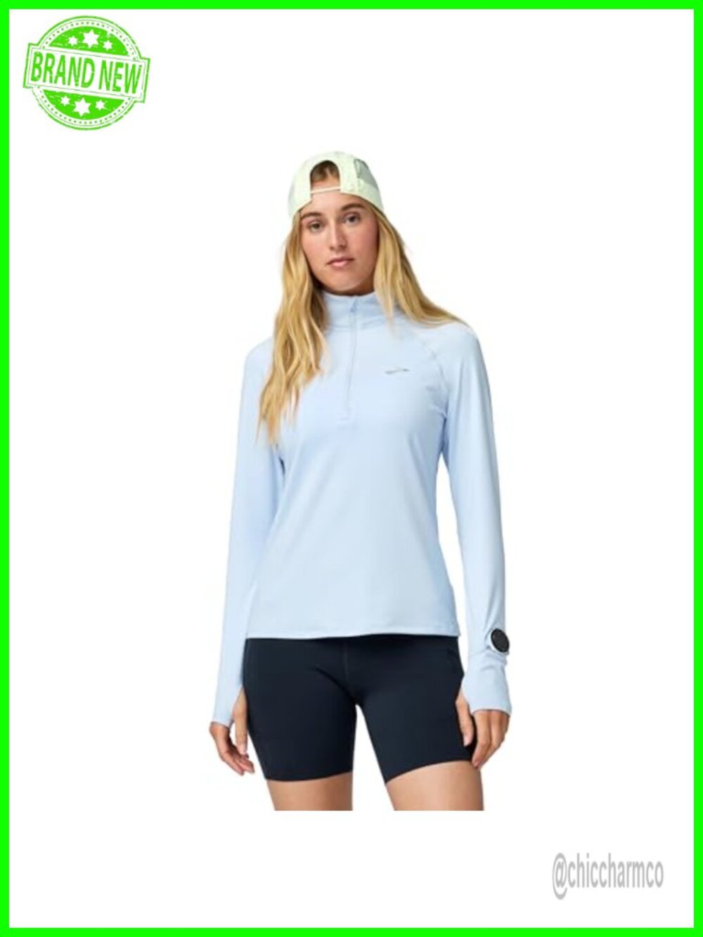 Women's Long Sleeve Running Top Half Zip UPF 50+ Thumbholes Reflective